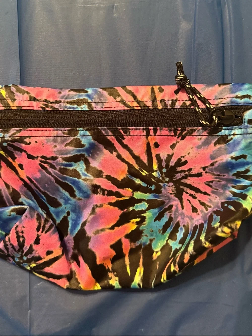 PINK Gray Logo Pouch + Multicolor Tie-Dye Travel Pouch